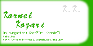 kornel kozari business card